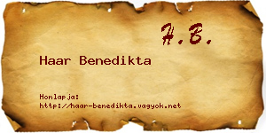 Haar Benedikta névjegykártya
